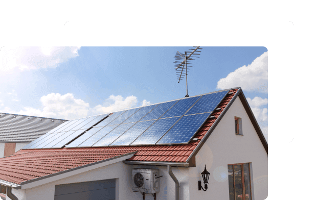Array of roof-mounted solar panels